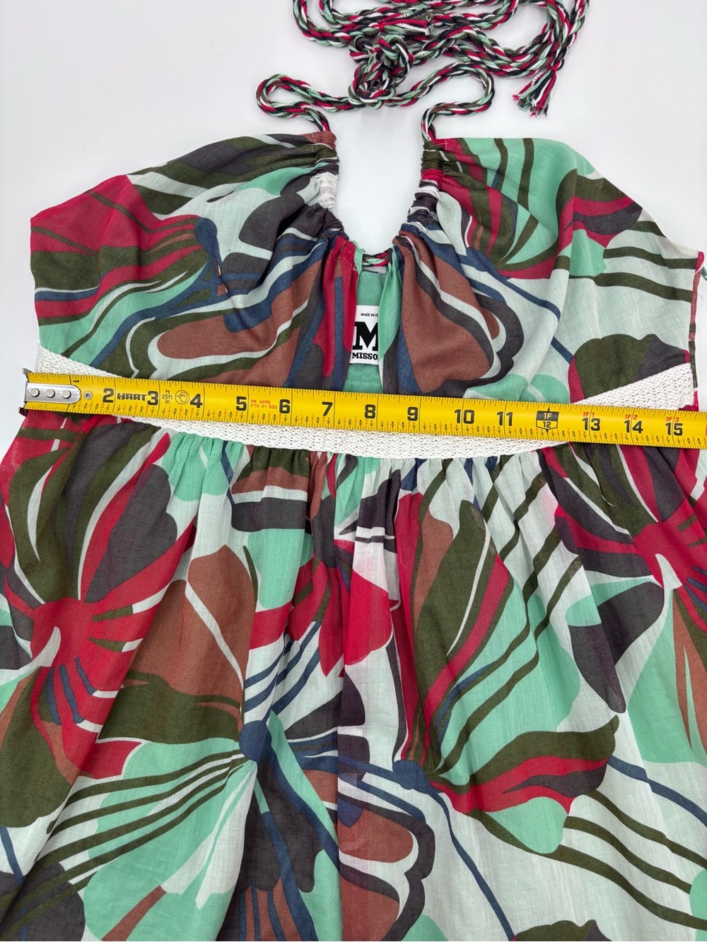 Missoni Halter High-Low Dress in Teal, Red, Green, Black - Picture 8 of 13